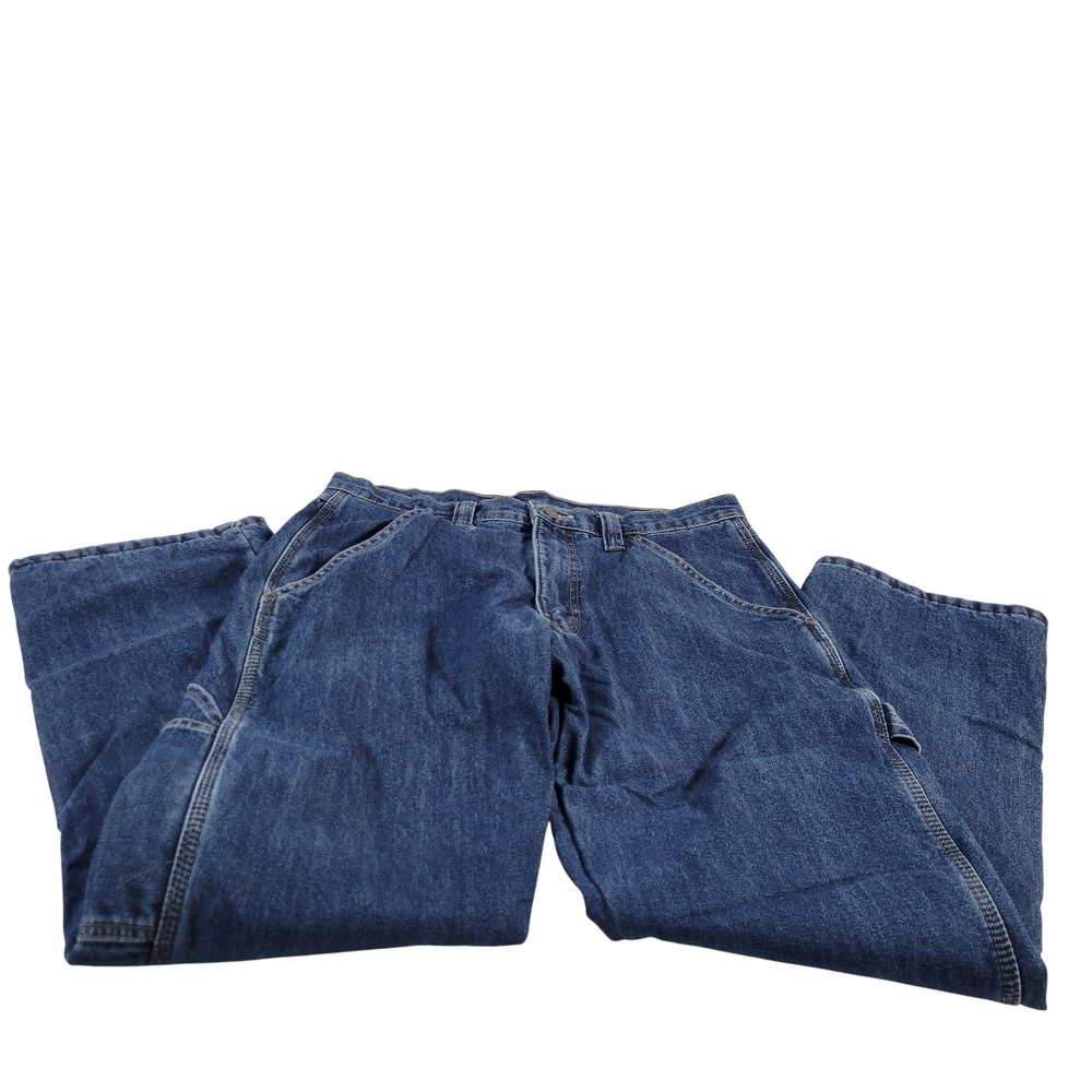 Wrangler Men's Blue Denim Carpenter Pants Work Relaxed Fit‎ Size 38x32